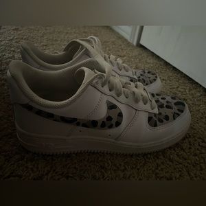customized cheetah print air forces